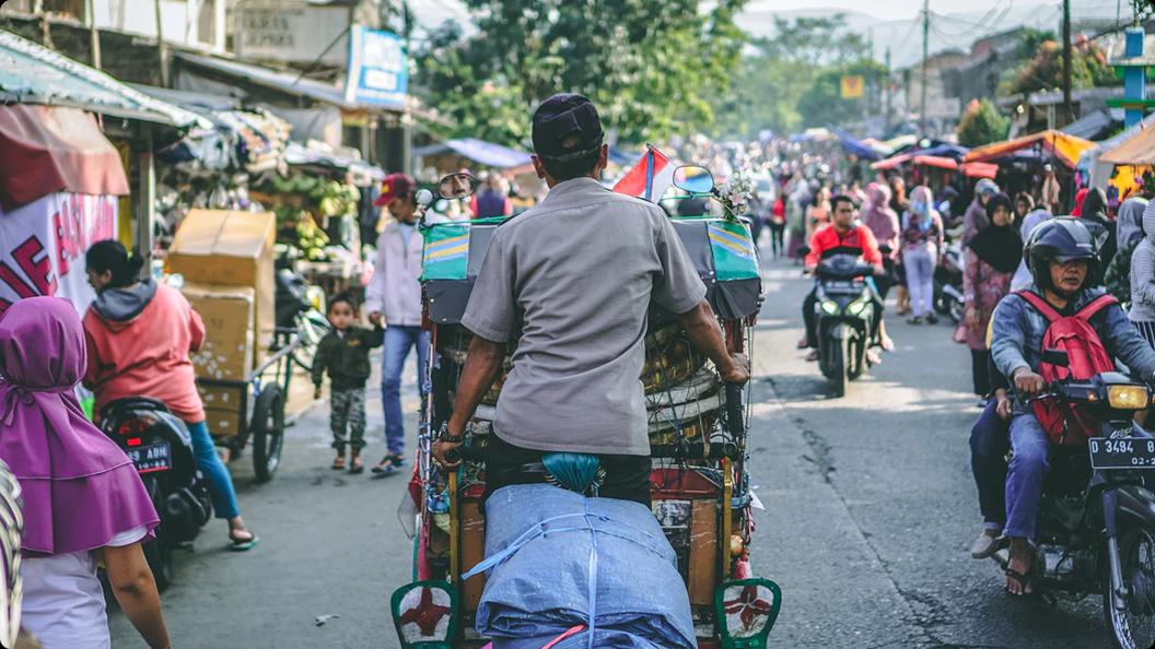 Man In Indonesian Market