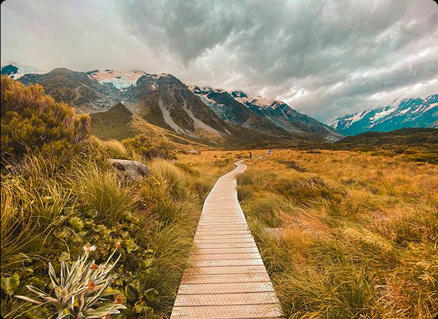 Nice Walkway Next To The Mountains